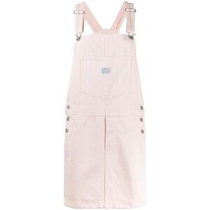 Levi Strauss Co Pink Denim Norah Skirtall Overall Dress Button Front Rosa Large